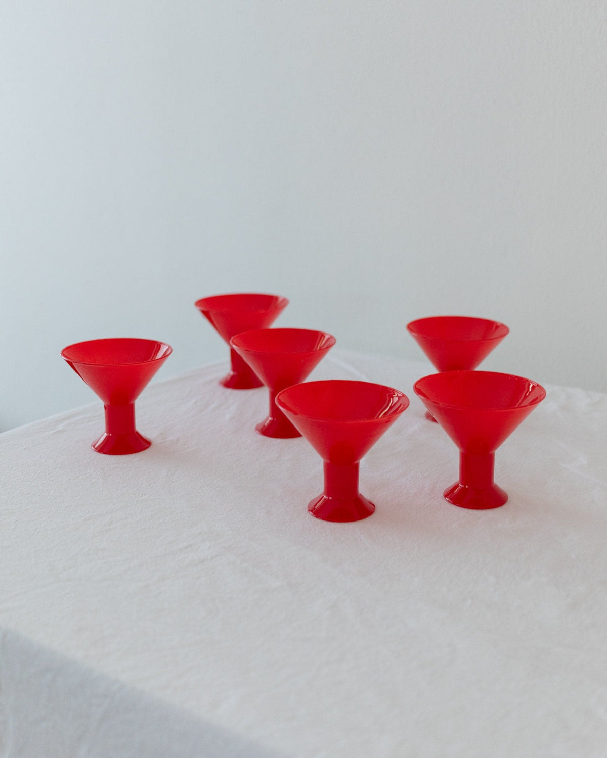 Vintage Trinkglas Joy von Leonardo Rot Memphis-Stil 1980er Set von 6