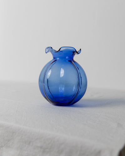 Vintage Vase Uranium Glass by Hazel Atlas Cobalt Blue 1930s
