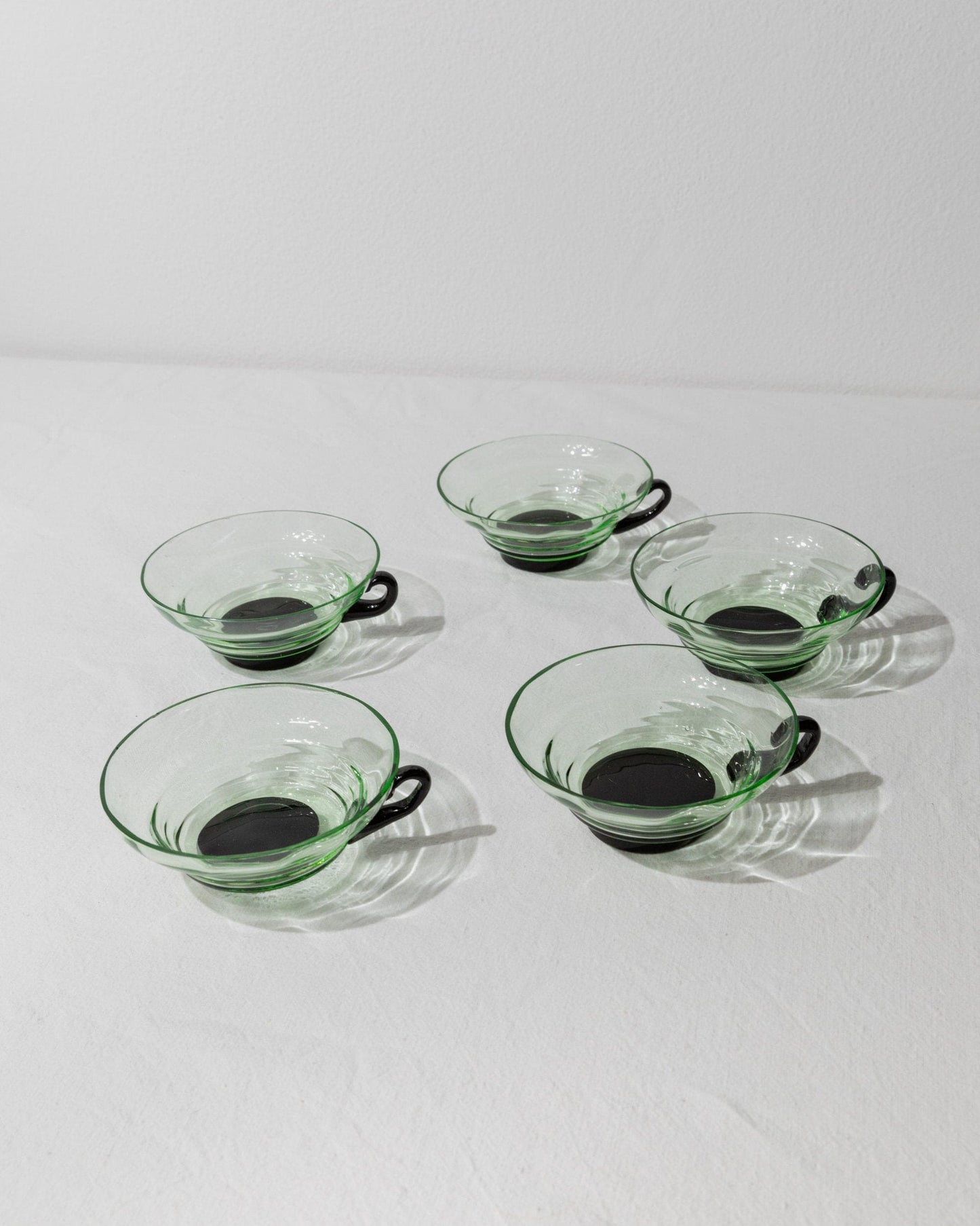 Vintage glass by Murano for Murano green, black uranium glass set of 2