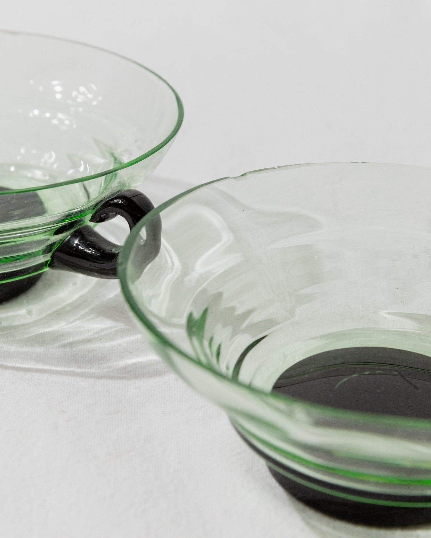 Vintage glass by Murano for Murano green, black uranium glass set of 2