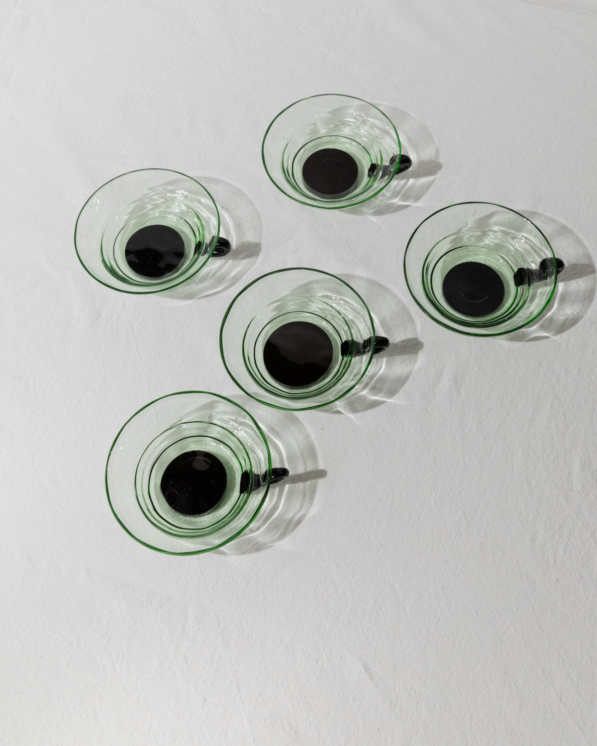 Verre vintage de Murano pour Murano, lot de 2 verres en uranium vert et noir