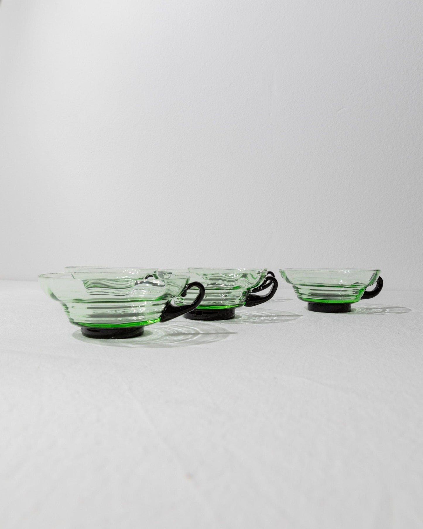 Vintage glass by Murano for Murano green, black uranium glass set of 2