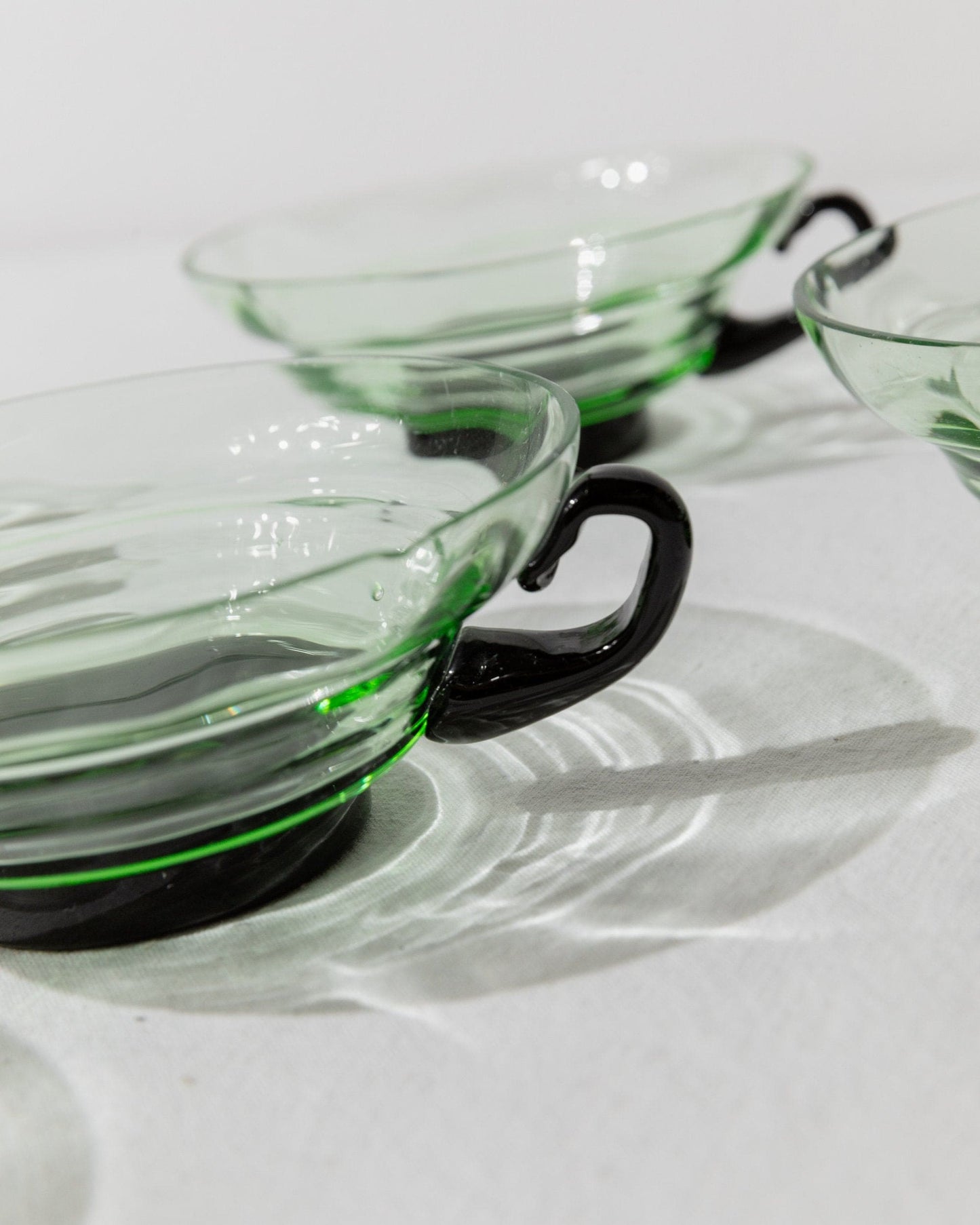 Vintage glass by Murano for Murano green, black uranium glass set of 2