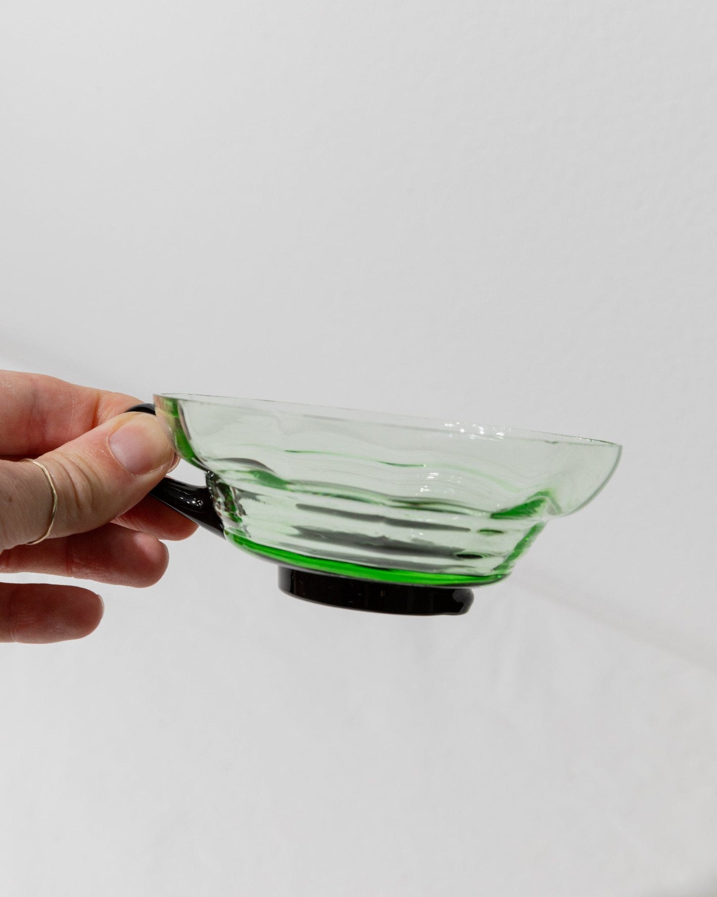 Vintage glass by Murano for Murano green, black uranium glass set of 2