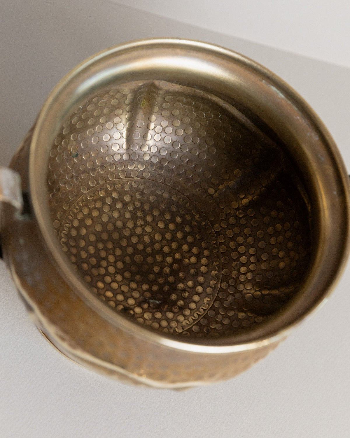 Vintage Messingdose mit Deckel handgefertigt Italien 1940er Aufbewahrung
