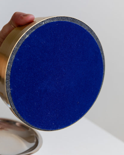 Vintage ashtray metal gold and silver Italy 1970s Hollywood Regency