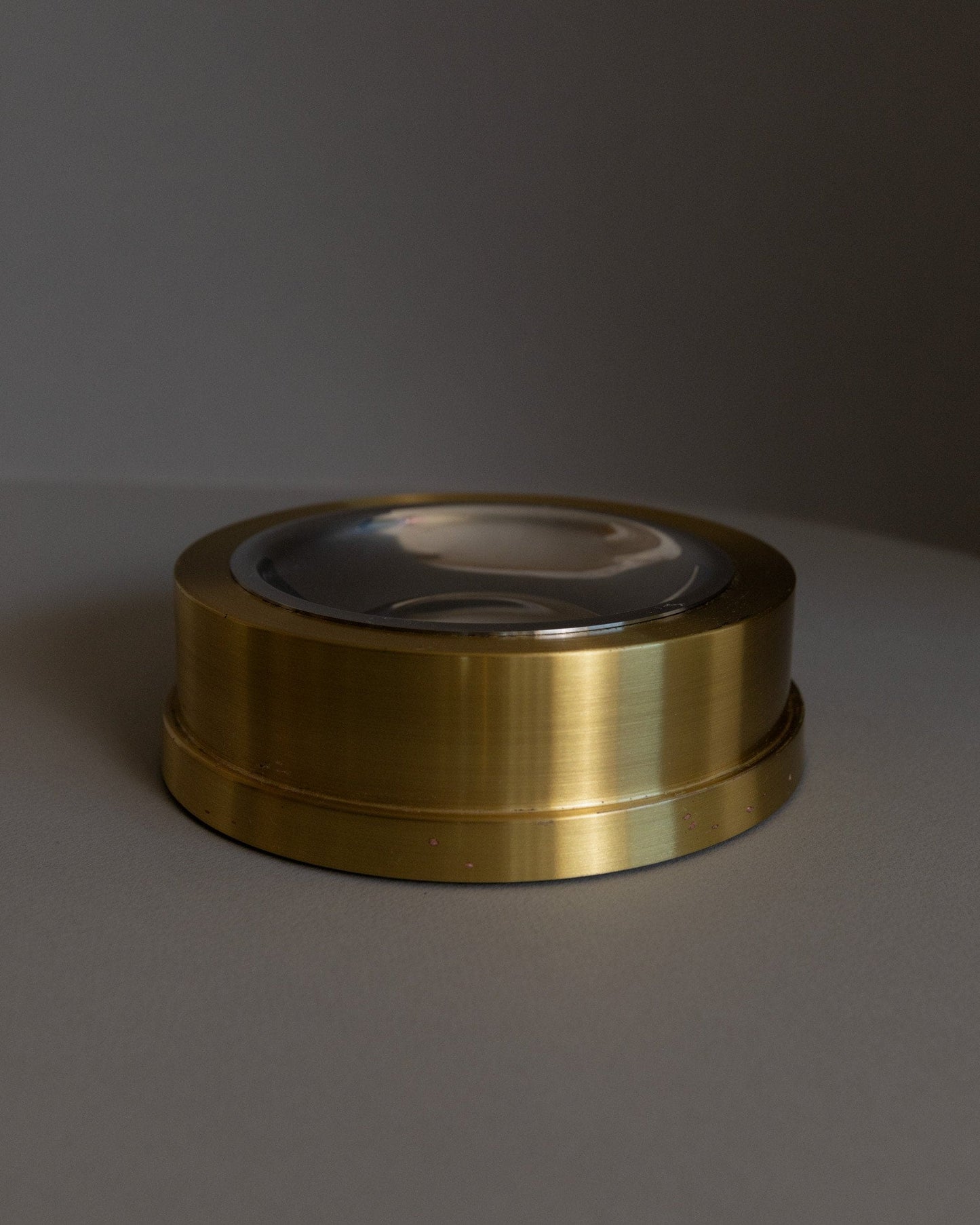 Vintage ashtray metal gold and silver Italy 1970s Hollywood Regency