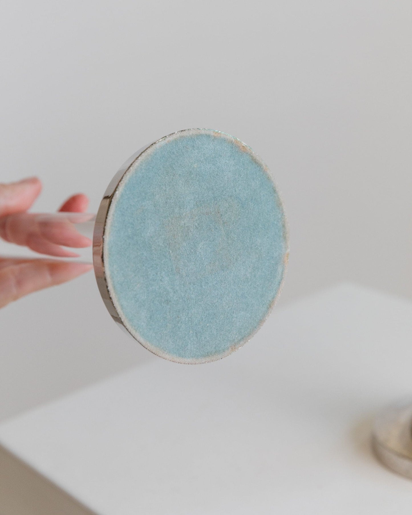 Vintage Kerzenhalter Acrylglas und verchromtes Metall klassisches Design Italien 1970er