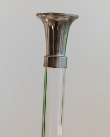 Vintage Kerzenhalter Acrylglas und verchromtes Metall klassisches Design Italien 1970er