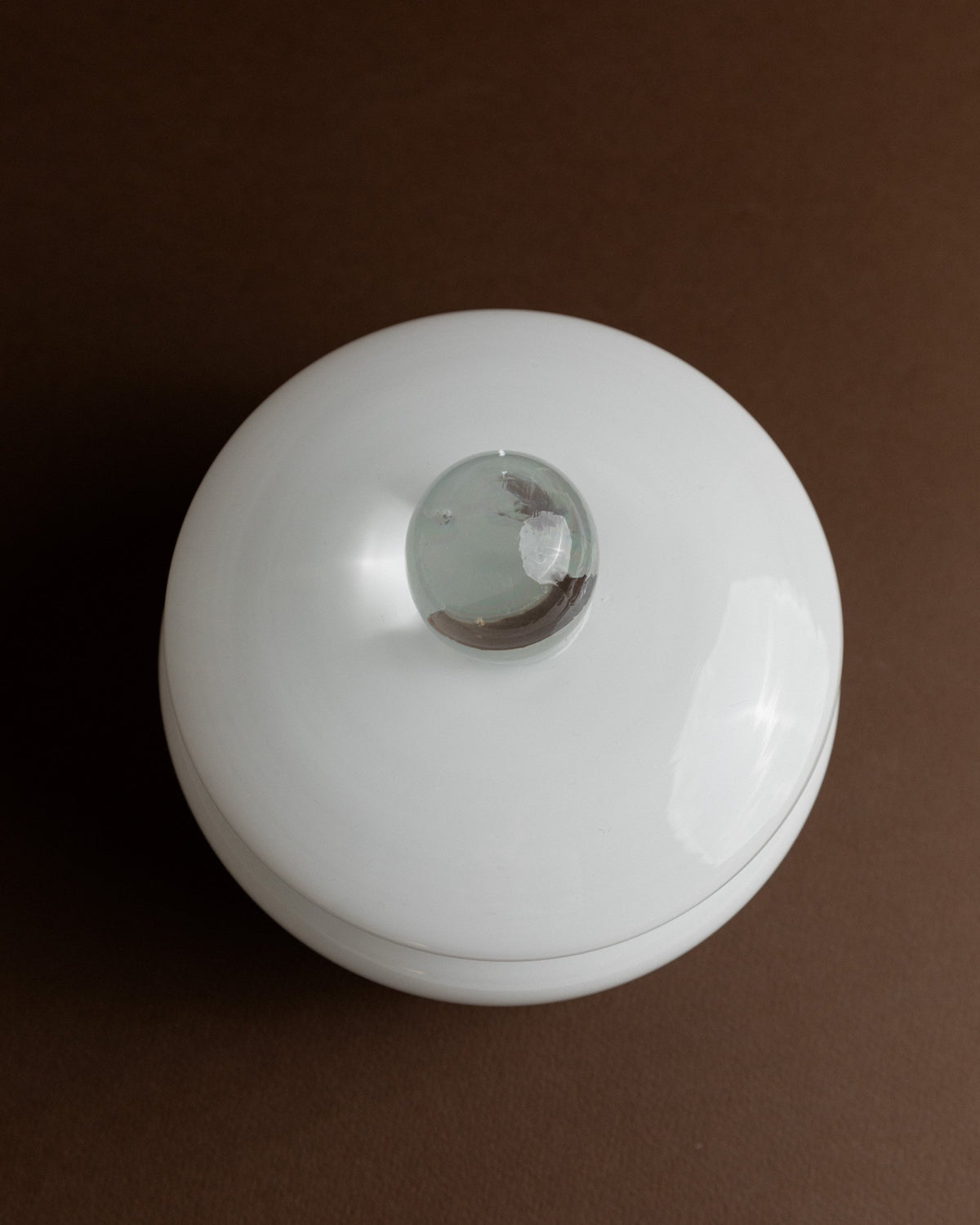 Vintage Bonboniere Murano Glass white transparent timeless Italy 1970s
