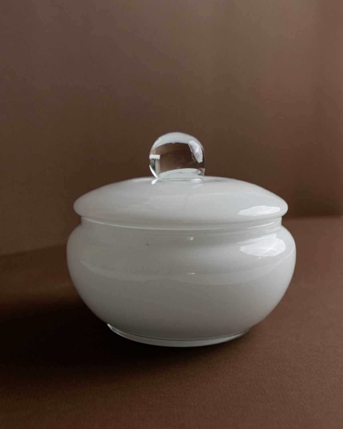Vintage Bonboniere Murano Glass white transparent timeless Italy 1970s