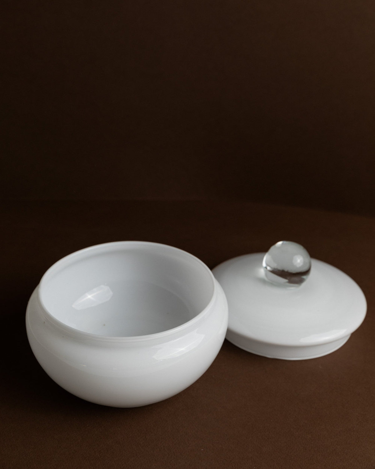 Vintage Bonboniere Murano Glass white transparent timeless Italy 1970s