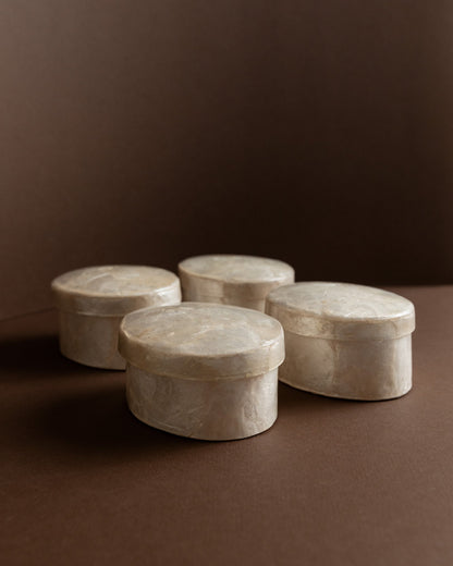 Boîte en nacre vintage Italie années 50, décoration de table raffinée 1 sur 4