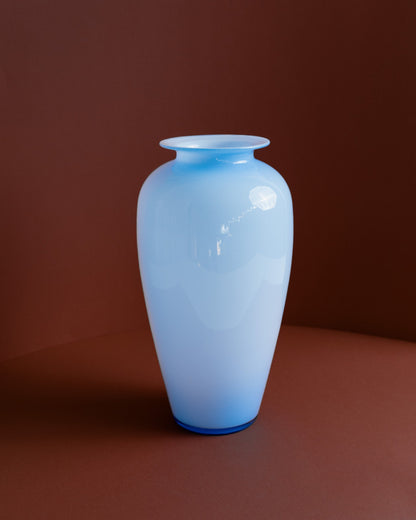 Vintage Vase Murano Glas blau Italien 1970er Jahre