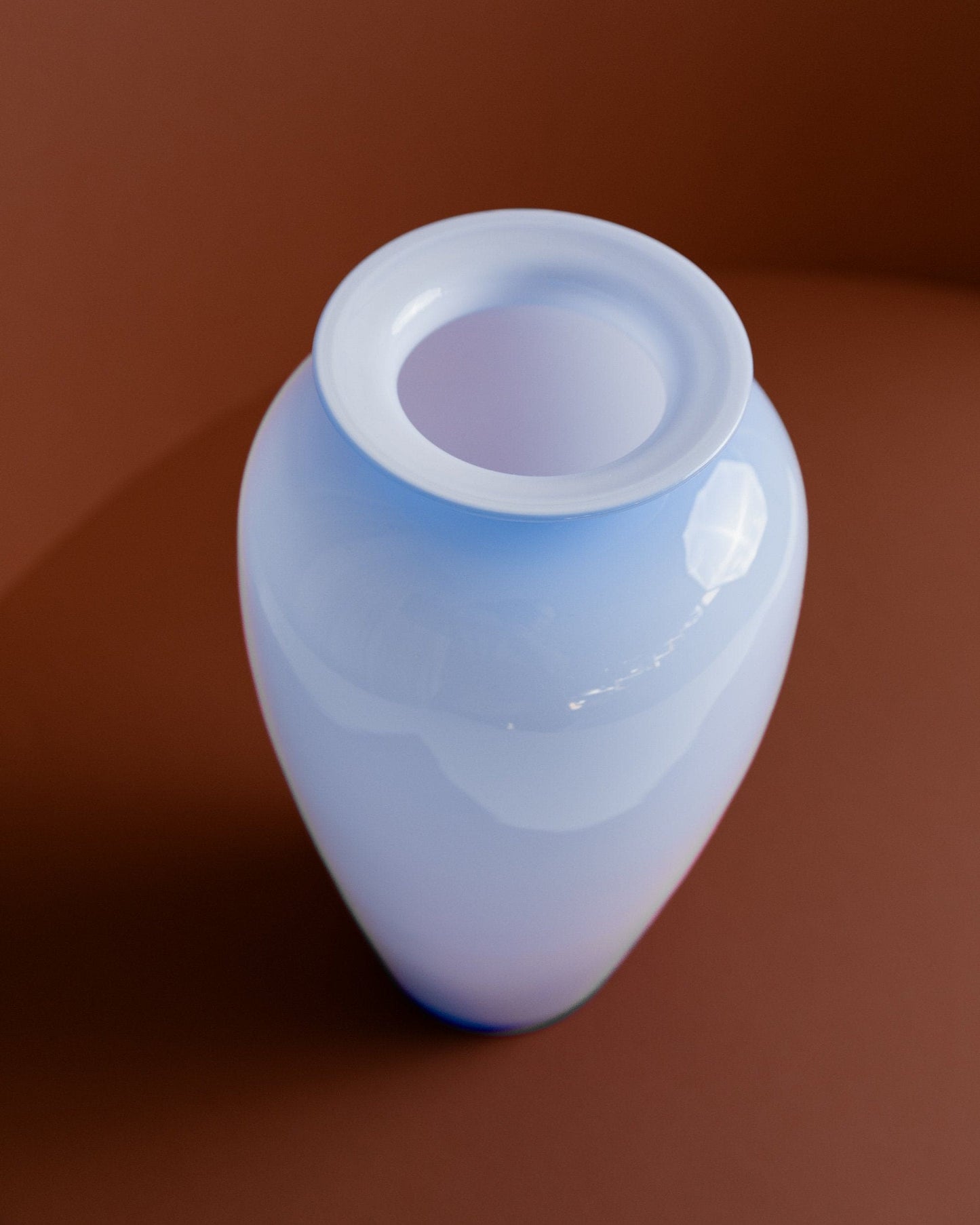 Vintage Vase Murano Glas blau Italien 1970er Jahre