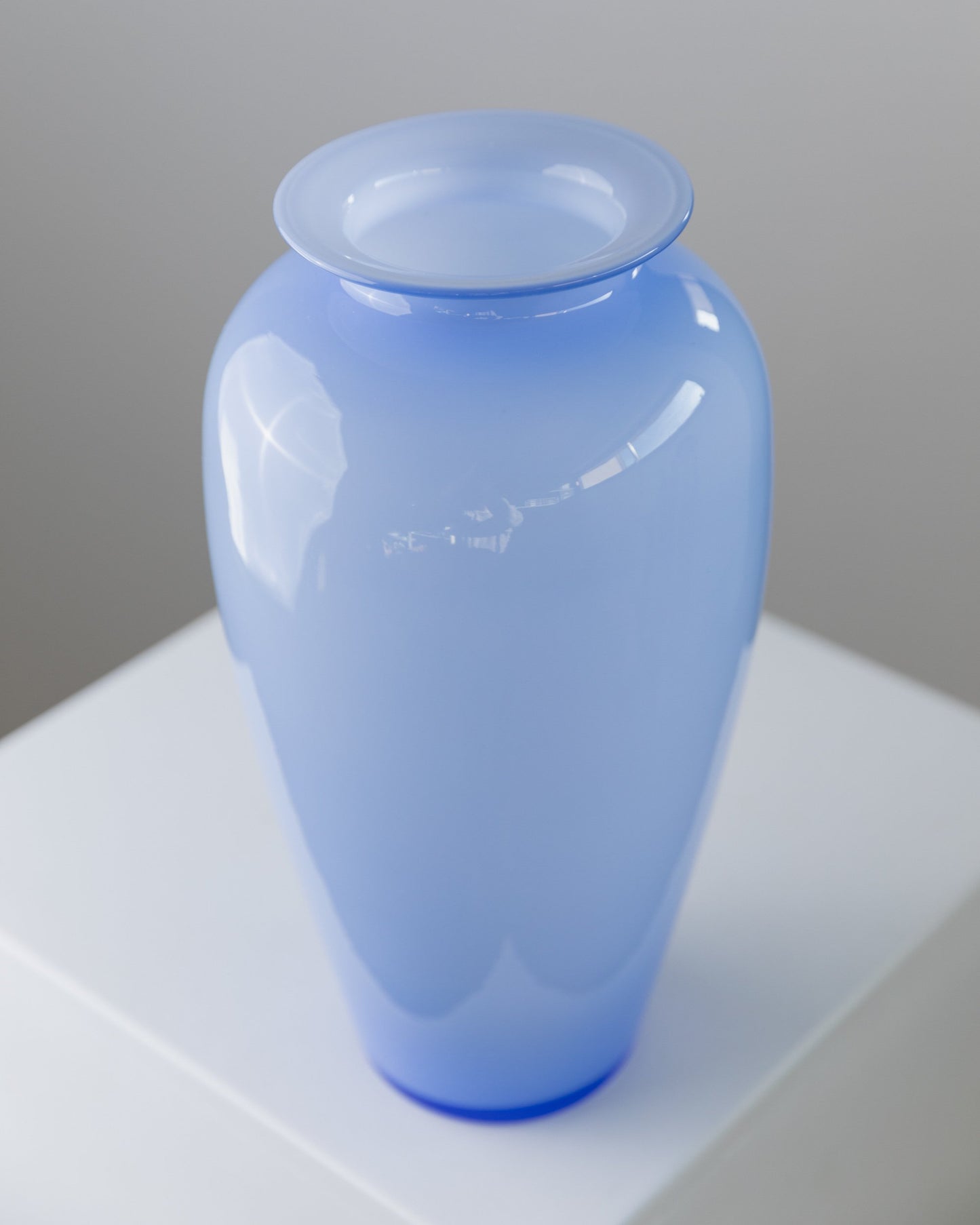 Vintage Vase Murano Glas blau Italien 1970er Jahre