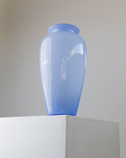 Vintage Vase Murano Glas blau Italien 1970er Jahre