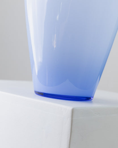 Vintage Vase Murano Glas blau Italien 1970er Jahre