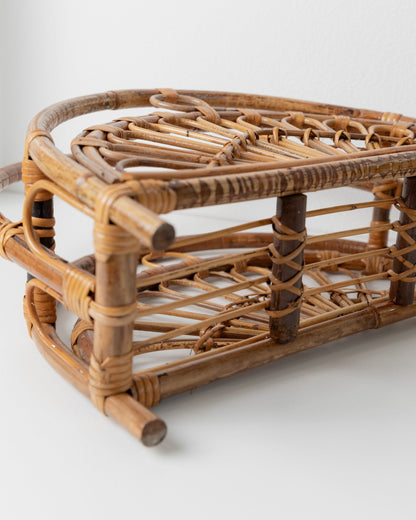 Porte-revues vintage en bambou design du milieu du siècle Italie années 1970 rétro