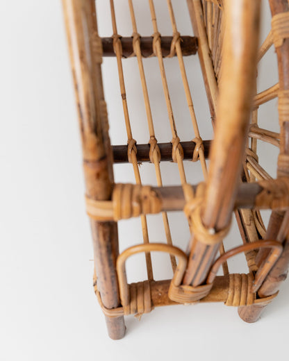 Porte-revues vintage en bambou design du milieu du siècle Italie années 1970 rétro