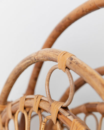 Porte-revues vintage en bambou design du milieu du siècle Italie années 1970 rétro