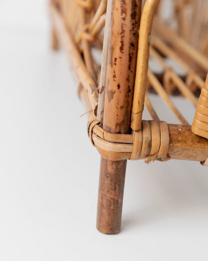 Porte-revues vintage en bambou design du milieu du siècle Italie années 1970 rétro