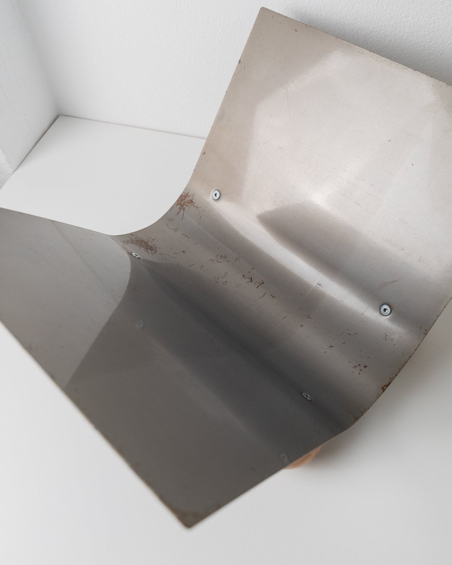 Vintage Magazine Rack Metal Wooden Feet Space Age Design 1980s Retro