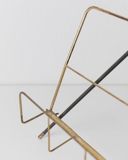 Porte-revues vintage en laiton et cendrier design du milieu du siècle années 1960 élégant