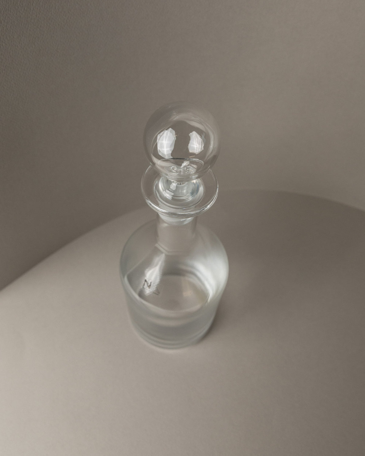 Vintage Murano glass carafe with stopper transparent fluted Italy 1980s