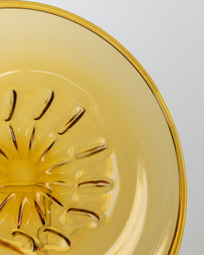 Bol vintage en verre de Murano côtelé ambré Italie années 1920