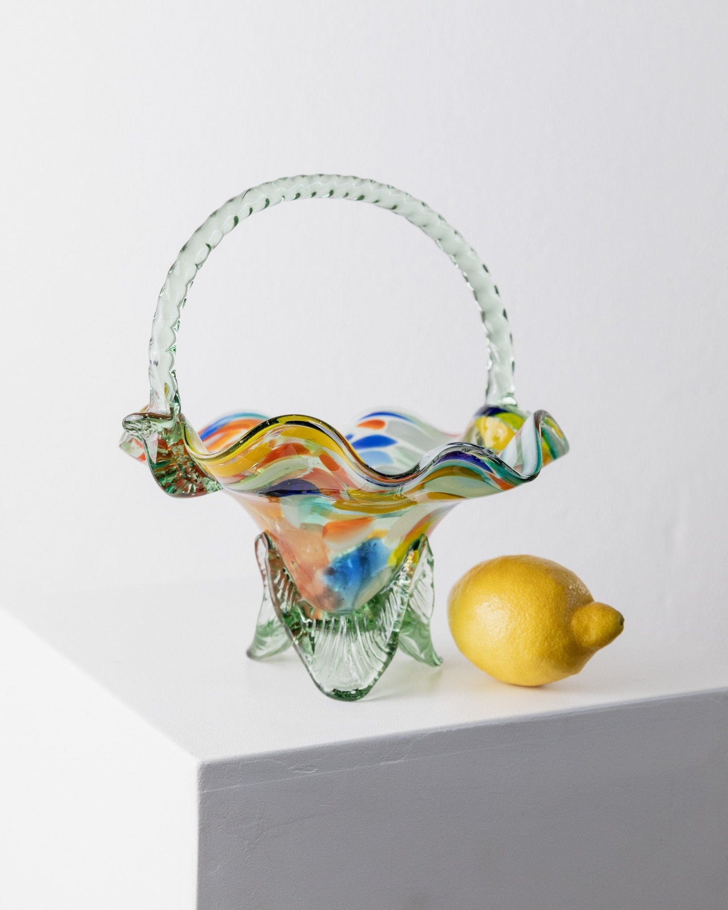 Bol Vintage en Verre de Murano Design Milieu du Siècle Italie Années 1970 Pois Colorés