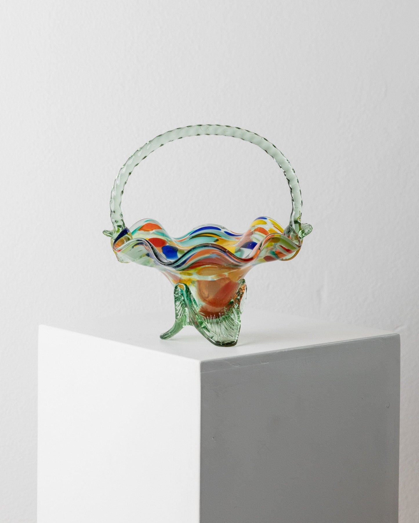 Bol Vintage en Verre de Murano Design Milieu du Siècle Italie Années 1970 Pois Colorés