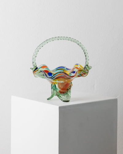 Bol Vintage en Verre de Murano Design Milieu du Siècle Italie Années 1970 Pois Colorés