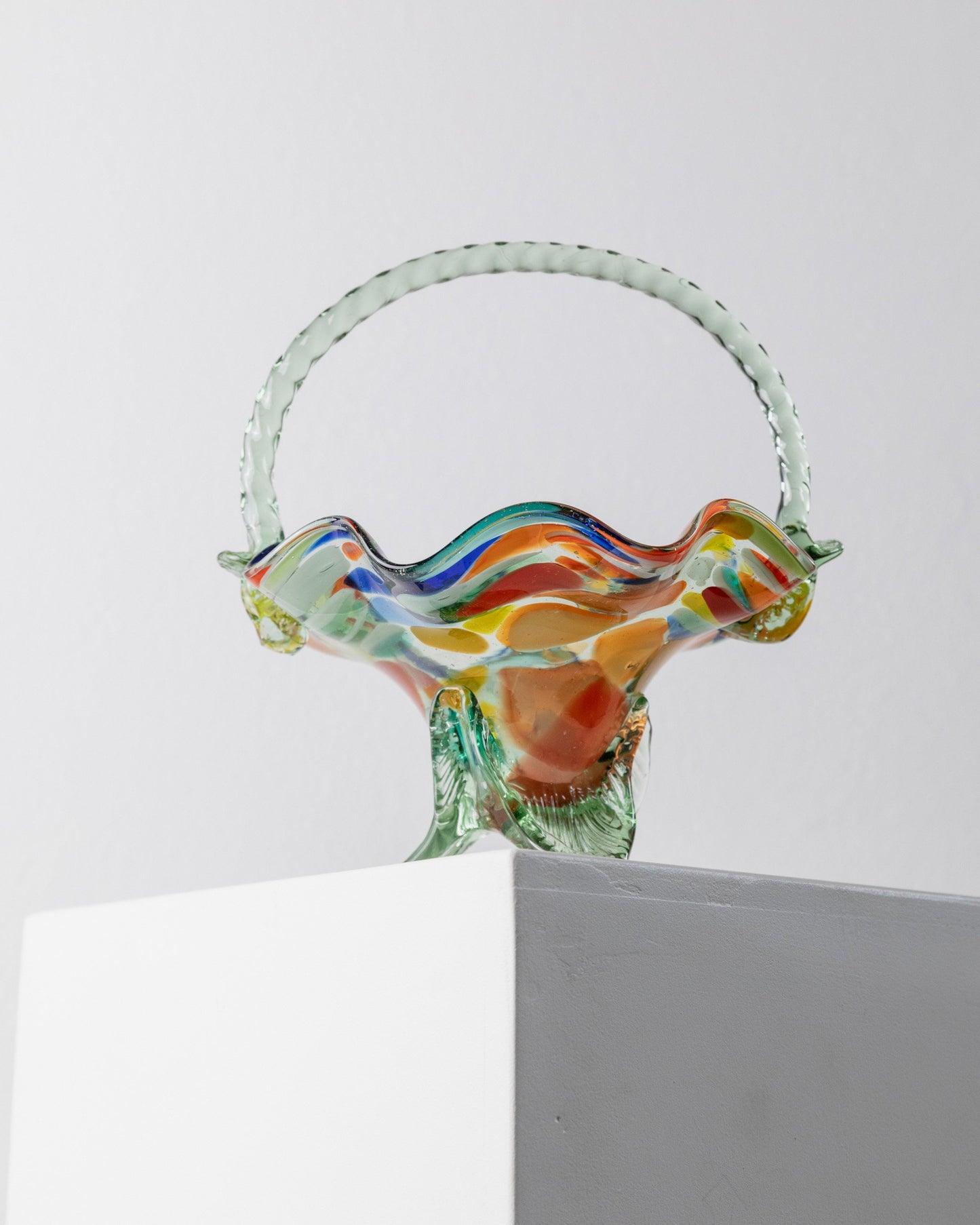 Bol Vintage en Verre de Murano Design Milieu du Siècle Italie Années 1970 Pois Colorés