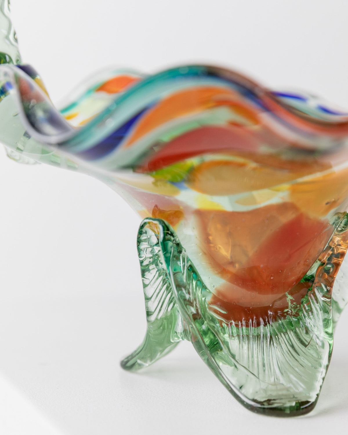 Vintage Bowl Murano Glass Mid Century Design Italy 1970s Colorful Dots