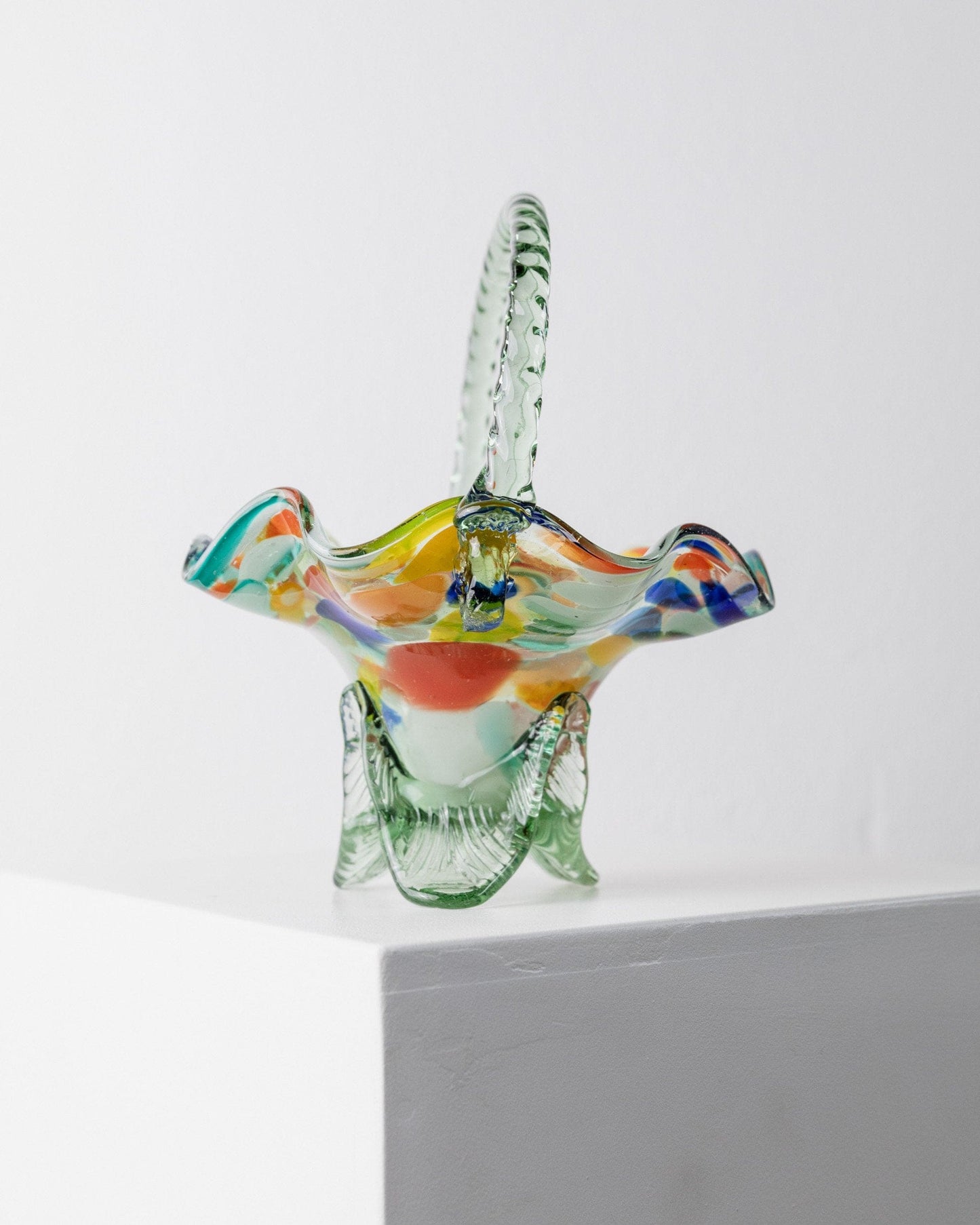 Bol Vintage en Verre de Murano Design Milieu du Siècle Italie Années 1970 Pois Colorés