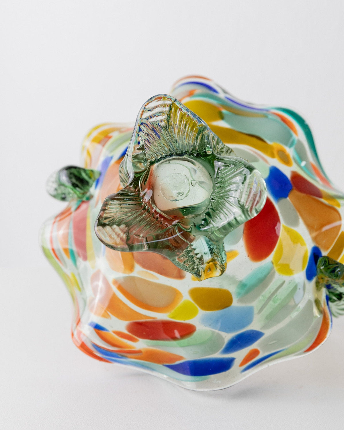 Vintage Bowl Murano Glass Mid Century Design Italy 1970s Colorful Dots