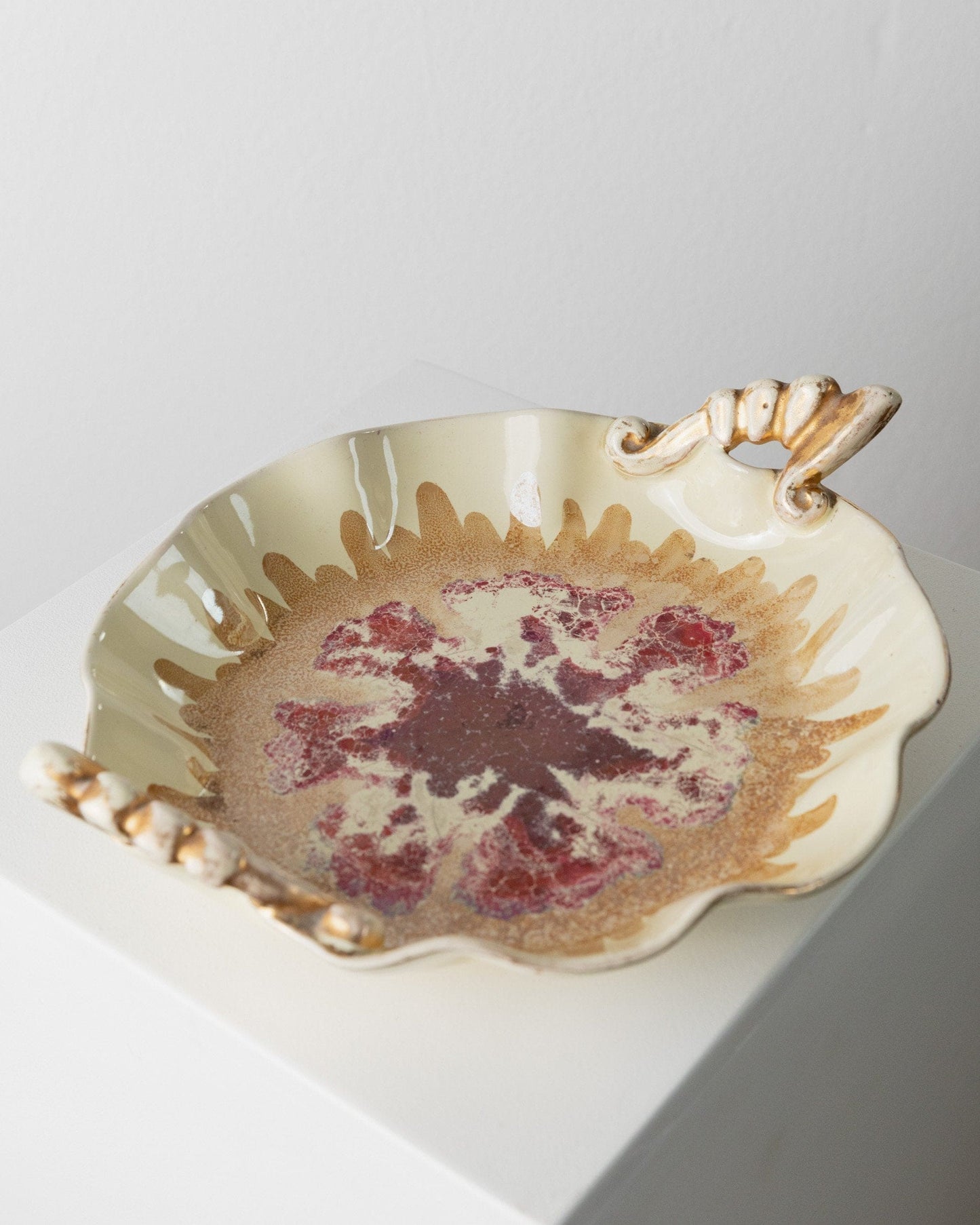 Vase et bol en céramique vintage par CAL pour CAL années 1980 peints à la main