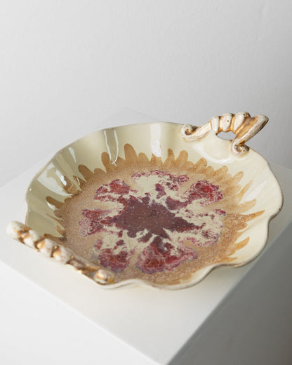 Vase et bol en céramique vintage par CAL pour CAL années 1980 peints à la main