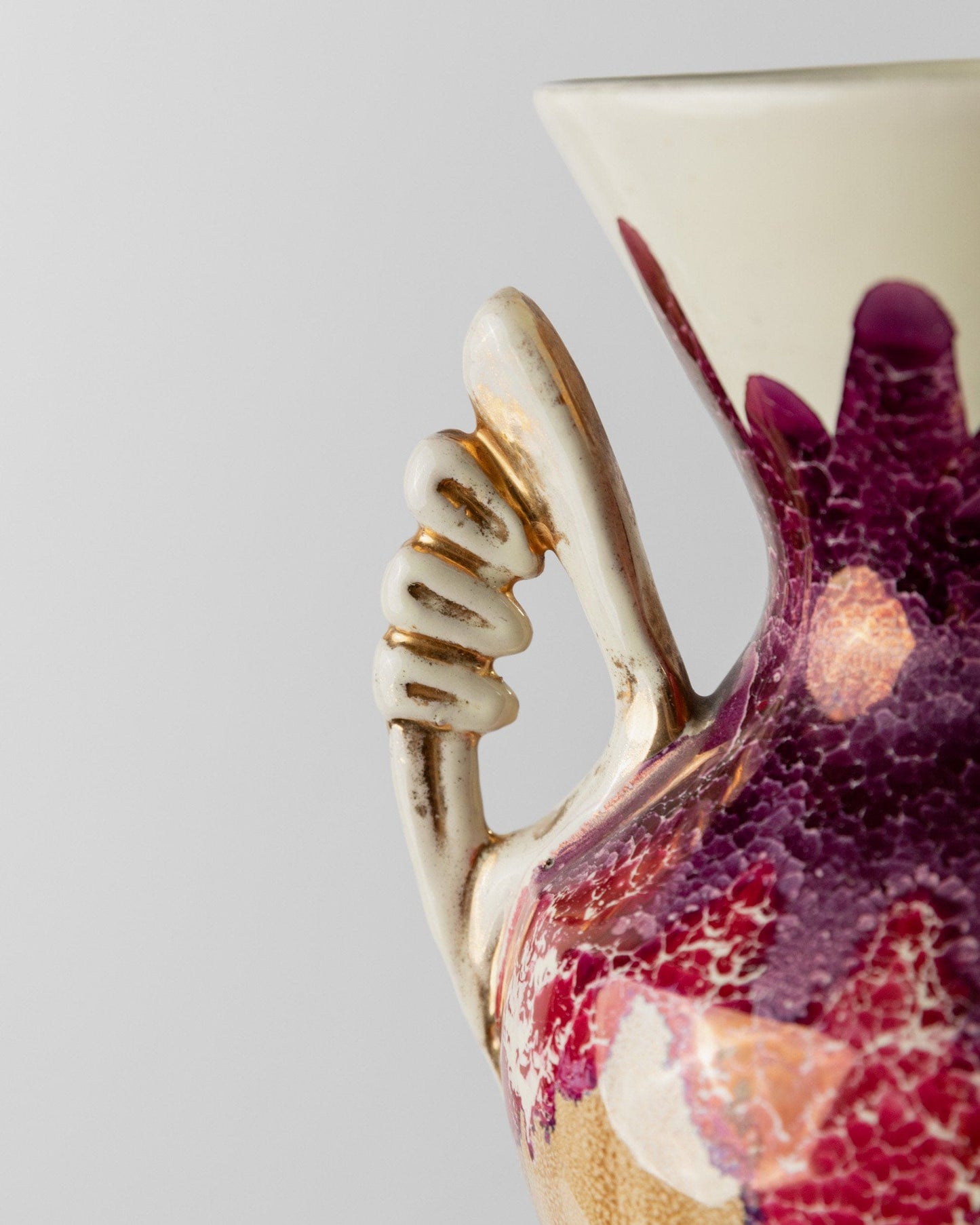 Vase et bol en céramique vintage par CAL pour CAL années 1980 peints à la main