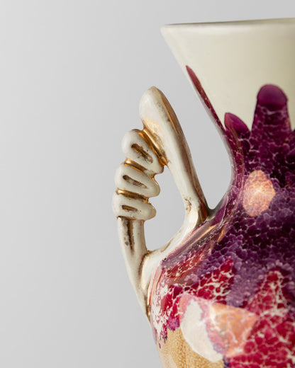 Vase et bol en céramique vintage par CAL pour CAL années 1980 peints à la main