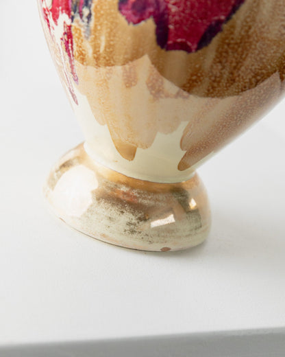 Vase et bol en céramique vintage par CAL pour CAL années 1980 peints à la main