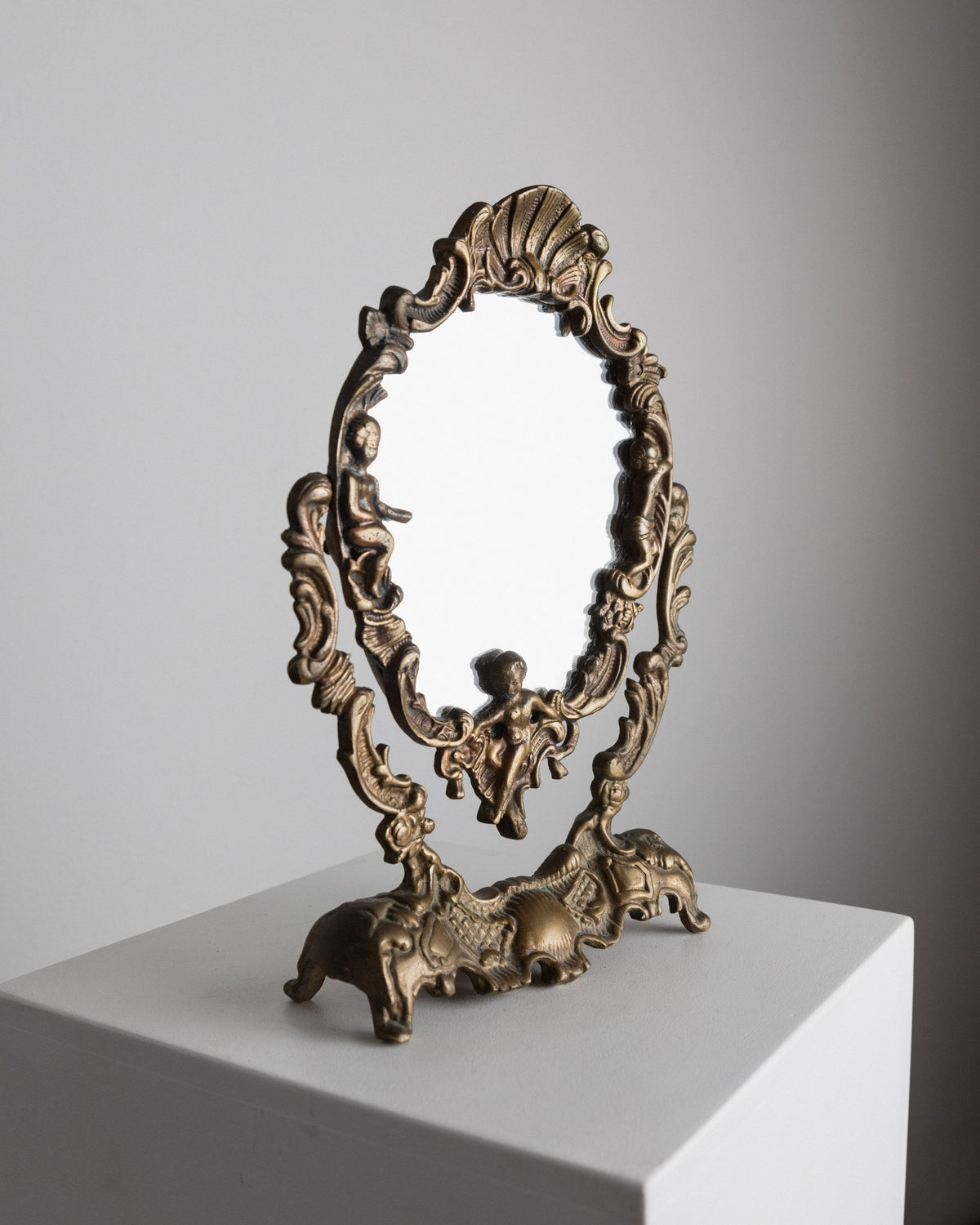 Vintage Vanity Mirror Baroque Style France 1930s
