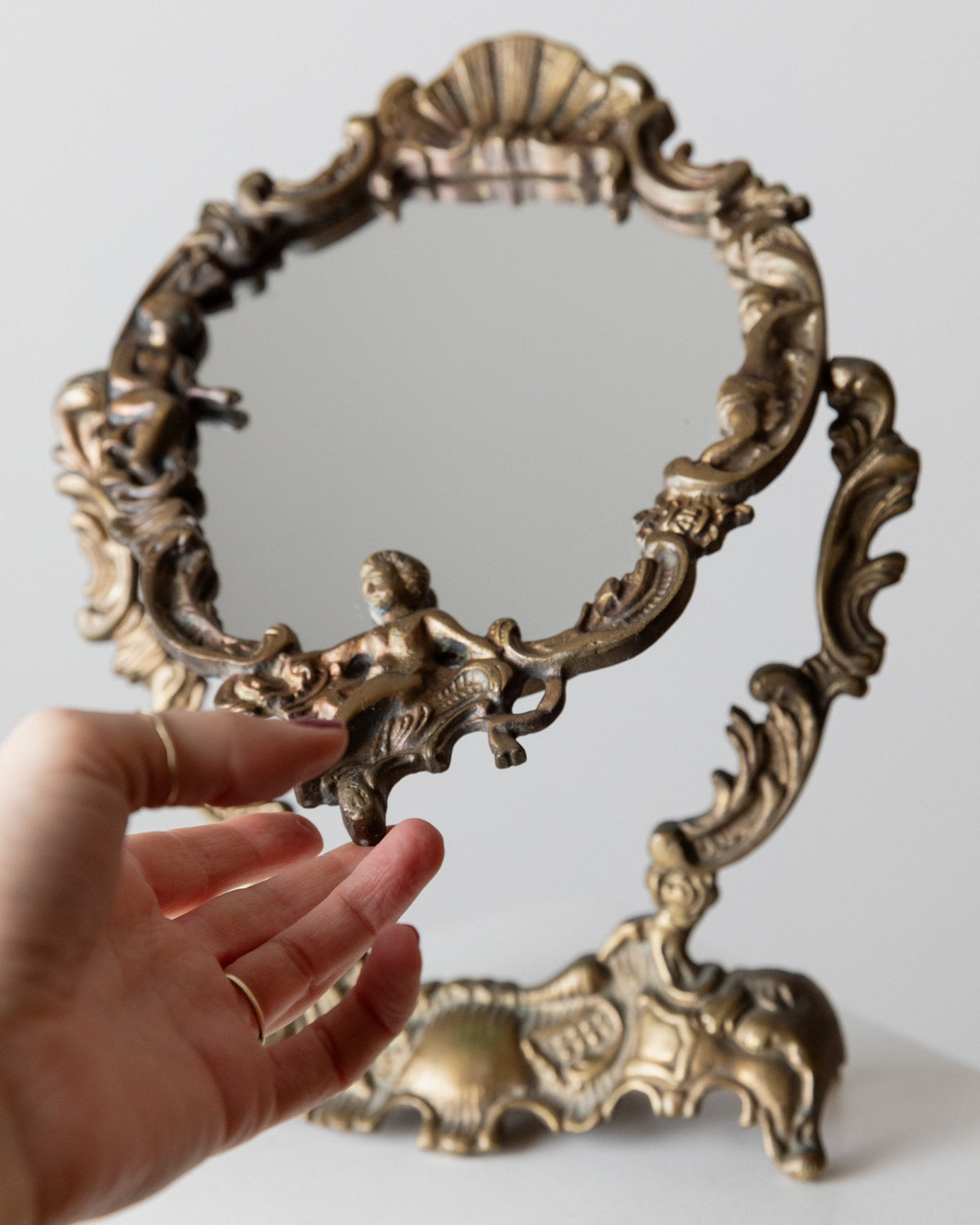Vintage Vanity Mirror Baroque Style France 1930s