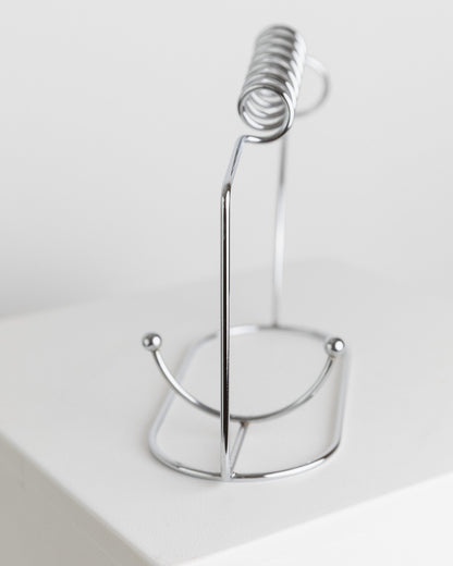 Vintage Flaschenhalter Edelstahl Spirale Raumzeitalter Design Italien 1980er