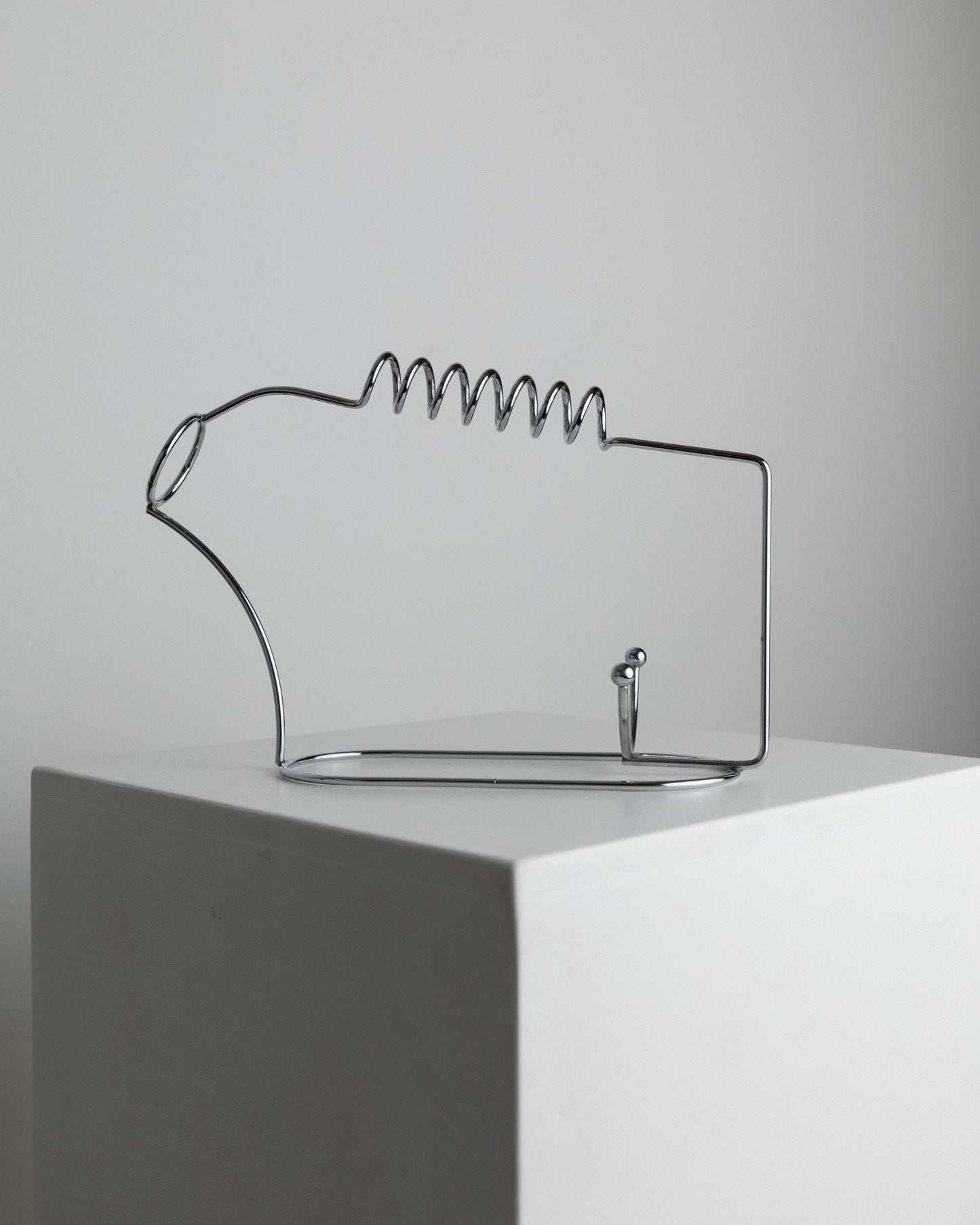 Vintage Flaschenhalter Edelstahl Spirale Raumzeitalter Design Italien 1980er