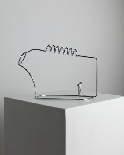 Vintage Flaschenhalter Edelstahl Spirale Raumzeitalter Design Italien 1980er