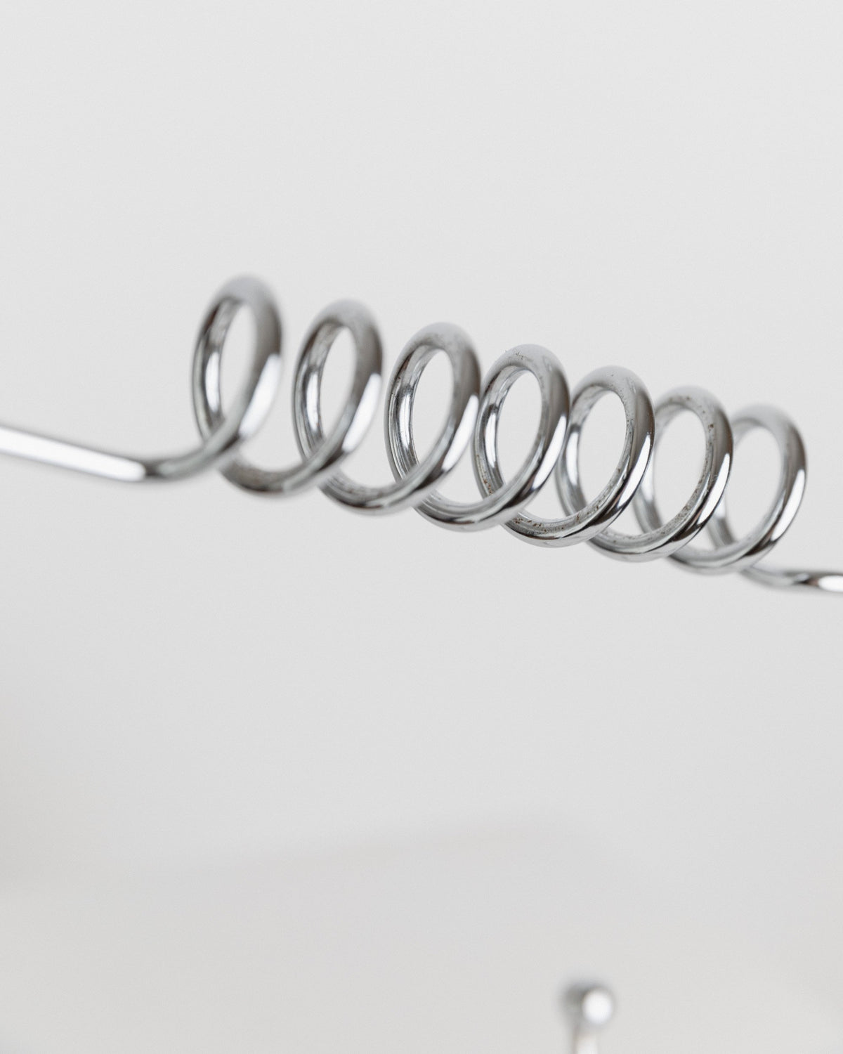 Vintage Bottle Holder Stainless Steel Spiral Space Age Design Italy 1980s