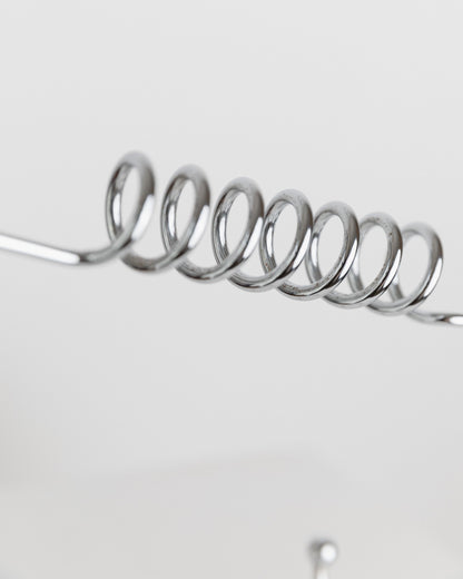 Vintage Flaschenhalter Edelstahl Spirale Raumzeitalter Design Italien 1980er