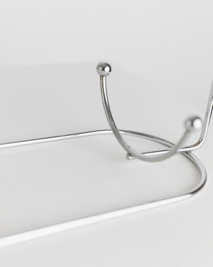 Vintage Flaschenhalter Edelstahl Spirale Raumzeitalter Design Italien 1980er